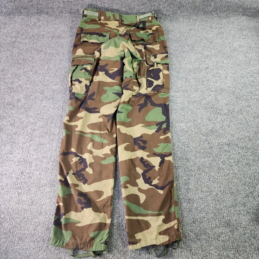 Vtg 90s US Army M81 Woodland Camo BDU Cargo Snap Fly Pants Mens Small Long 31x33
